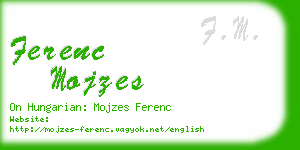 ferenc mojzes business card